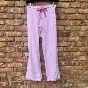 PINK VICTORIAS SECRET FLEECE WIDE LEG PAJAMA SLEEP PANTS DRAWSTRING MEDIUM